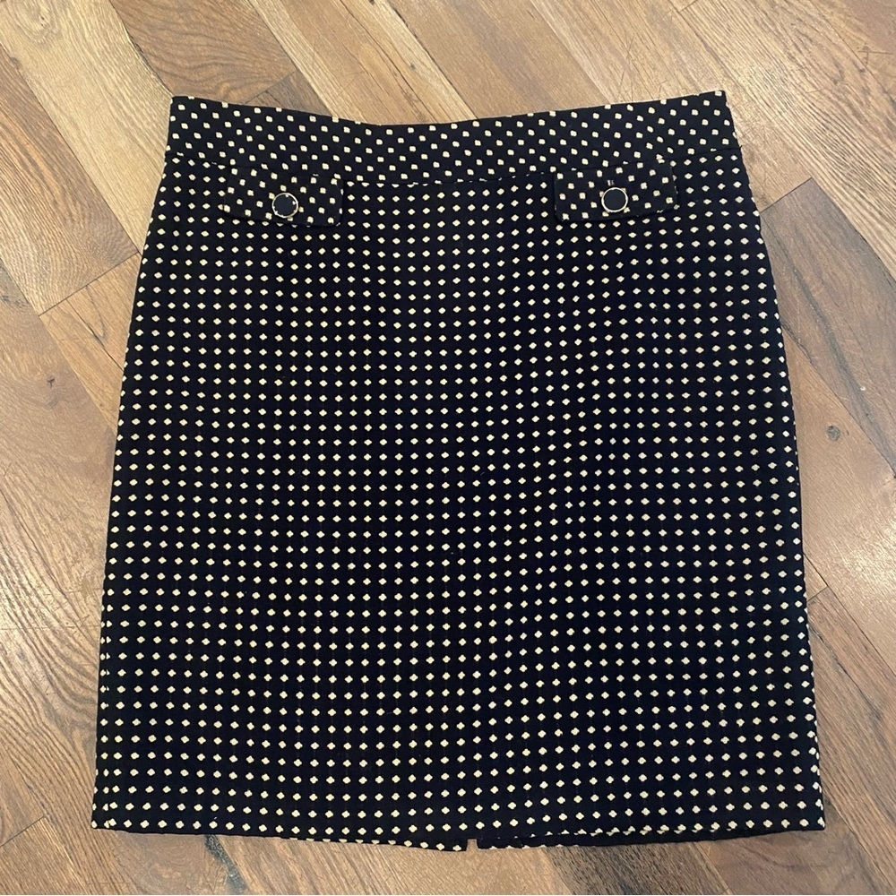 Lord & Taylor Black White Polka Dot Skirt Size 16